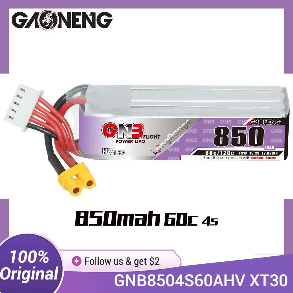 Drone Battery 4S - GAONENG GNB LiPo-batterij 850mAh 4S 15,2V