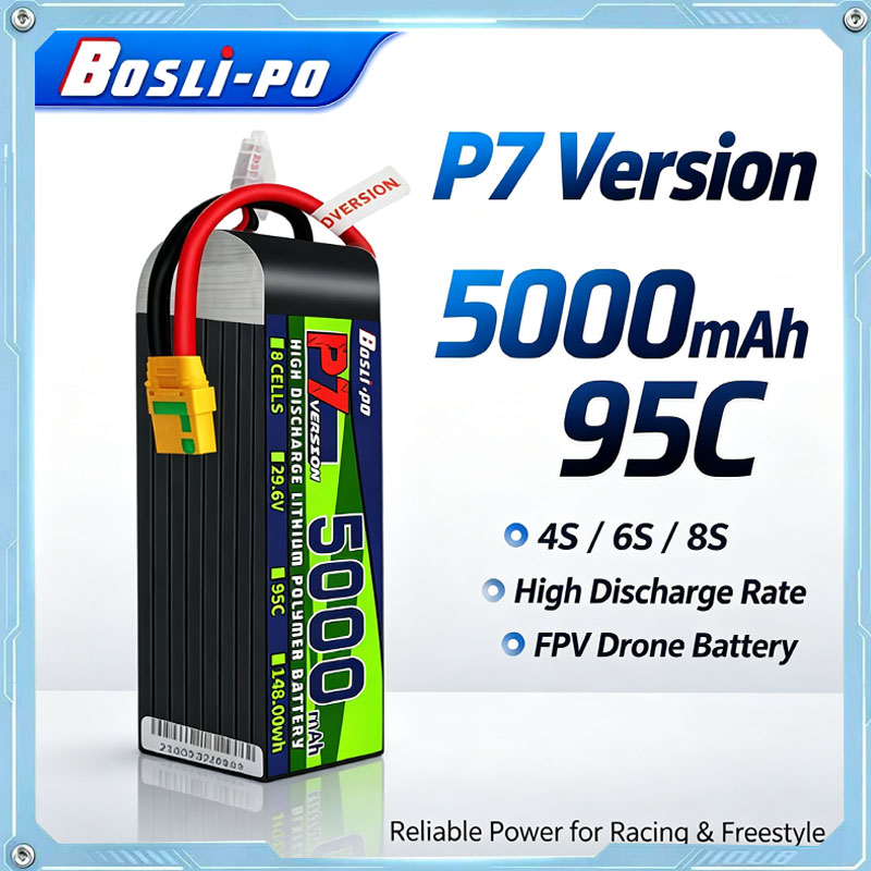 Drone Battery 4S - Boslipo P7 Versie 5000mAh 95C LiPo