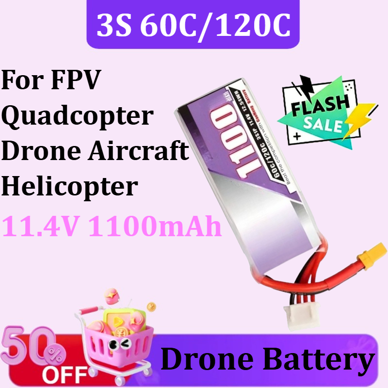 3S 1100mAh 60C/120C 11.4V Lipo - Drone Battery 3S recensie en prijs