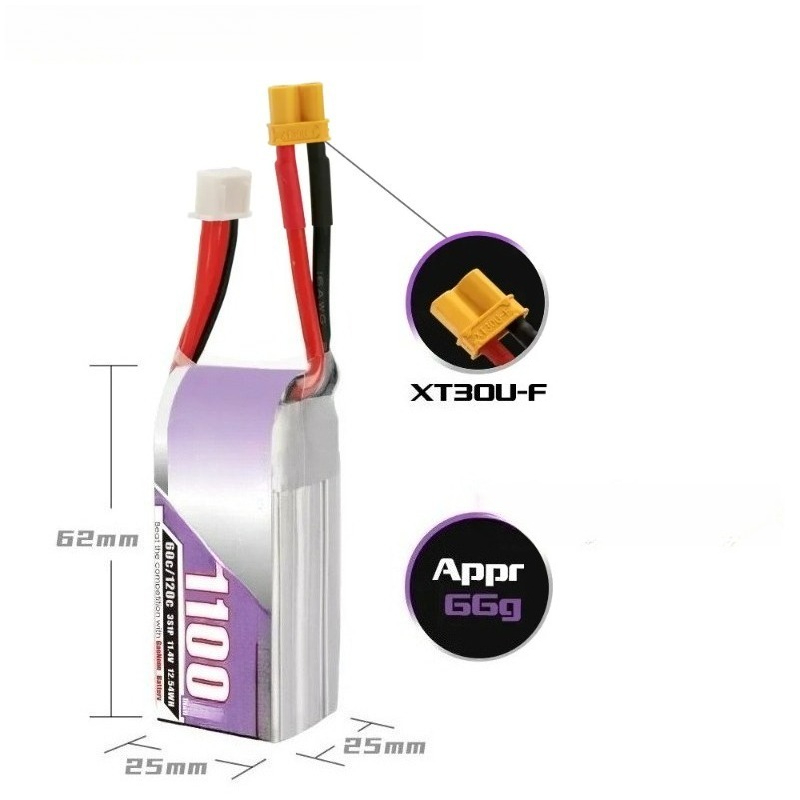 3S 1100mAh 60C/120C 11.4V Lipo - Drone Battery 3S recensie en prijs