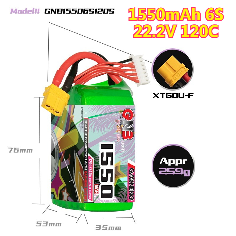 1550mAh 120C LiPo Batterij 4S  - Drone Battery 4S recensie en prijs