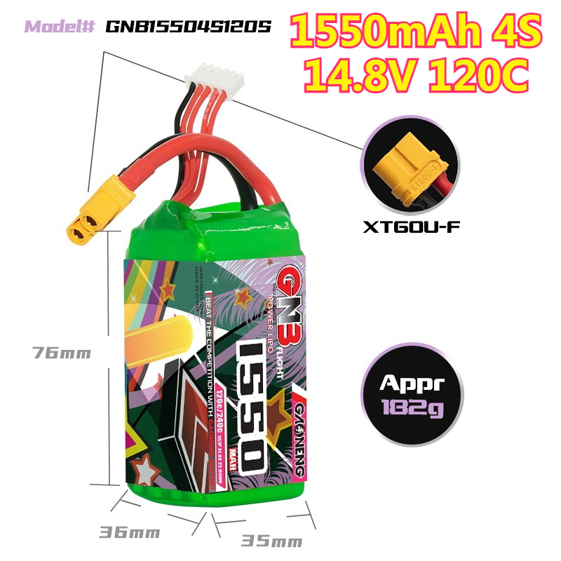 1550mAh 120C LiPo Batterij 4S  - Drone Battery 4S recensie en prijs
